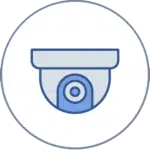 Surveillance camera icon representing SAV Systems' security camera solutions for businesses in Atlanta, Georgia.
